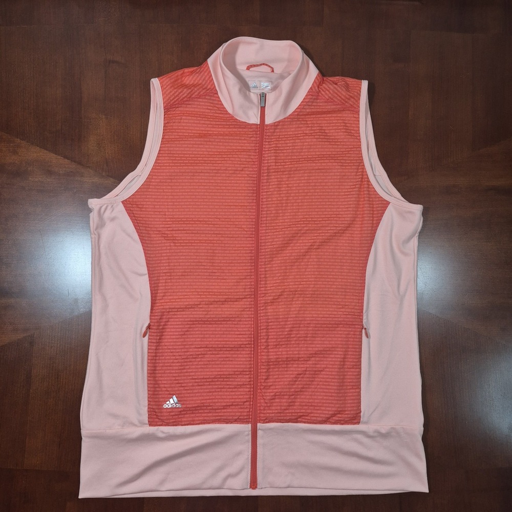 ADIDAS Women's Golf‎ Pink Coral Technical Wind Vest Light Size Large